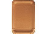 Pappteller Papstar Pure, 500 Stück, eckig, lebensmittelecht, B 180 x L 260 mm, Frischfaserkarton, braun