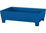 Auffangwanne ASECOS, Stahl, mit Staplerschuhen, 200 l Auffangvolumen, B 815 x T 1235 x H 350 mm, lackiert