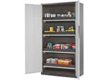 Chemikalienschrank Asecos CS-CLASSIC, Flügeltür, 4 Auszugswannen, 1055x520x1950 mm, lichtgrau