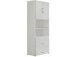 Kombischrank PALENQUE, 6 OH, Holztüren, HR-Auszug, B 800 x T 420 x H 2160 mm, lichtgrau