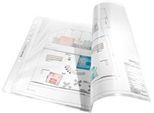 LEITZ Prospekthüllen 4723, DIN A3 quer, oben offen, 50 Stück, genarbt, transparent