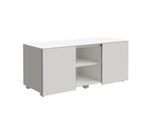 Multicontainer SOLUS PLAY, 2 Schiebetüren, 2 offene Fächer, grifflos, B 1350 x T 523 x H 583 mm, weiß