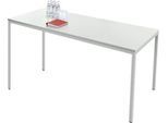 Schäfer Shop Pure Stahlrohrtisch, Rechteck, Quadratrohrfuß, B 1600 x T 700 x H 720 mm, lichtgrau/lichtgrau