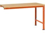 Manuflex Ansatztisch UNIVERSAL Spezial, Tischplatte Multiplex, 1500x1000, rotorange
