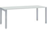 Schäfer Shop Select Schreibtisch LOGIN, 4-Fuß, B 1600 x T 800 x H 740 mm, lichtgrau/weißalu