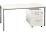 Komplettset NEVADA, Schreibtisch B 1600 mm, Rundrohrfuß