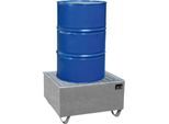 Auffangwanne BAUER AW-1/PE, mit Gitterrost, 200 l, B 815 x T 815 x H 470 mm, verzinkt