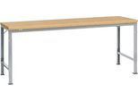 Manuflex Grundtisch UNIVERSAL Spezial, 2000 x 1000 mm, Multiplex natur, alusilber