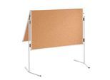Franken Moderationstafel ECO, 1200 x 750/1500 mm, klappbar, beidseitig, mit Rollen, braun/Kork