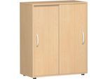 Schiebetürenschrank Alicante, 3 Ordnerhöhen, B 800 x T 400 x H 1104 mm, Buche-Dekor