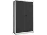 Schäfer Shop Select Materialschrank MSI 2512, 5 Ordnerhöhen, 4 Zwischenböden, Zylinderschloss, B 1200 x T 500 x H 1935 mm, lichtgrau/anthrazitgrau