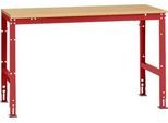 Manuflex Grundtisch UNIVERSAL Standard, Tischplatte Multiplex, 1500x800, rubinrot