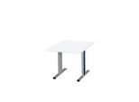 Schäfer Shop Select Besprechungstisch Planova Basic, Quadrat, T-Fuß, B 1000 x T 1000 x H 717 mm, weiß/weißaluminium RAL 9006
