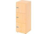 Schließfachschrank Topas Line, 3 Ordnerhöhen, 3 Fächer, Zahlenschloss, B 400 x T 420 x H 1100 mm, Ahorn/Ahorn