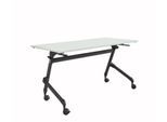 Schäfer Shop Select Klapptisch mit Rollen, Rechteck, Vierkantrohr, B 1400 x T 600 x H 720 mm, lichtgrau/schwarz