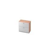 Hängeregistraturschrank, 2 OH, B 800 x T 420 mm, Nussbaum-Dekor/silber
