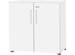 Schäfer Shop Select Schrank SET UP, 2 OH, abschließbar, B 800 x T 420 x H 788 mm, weiß/weiß