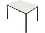 Schäfer Shop Pure Stahlrohrtisch, Rechteck, Quadratrohrfuß, B 1400 x T 700 x H 720 mm, lichtgrau/schwarz