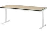 Rau Arbeitstisch Adlatus, elektrisch höhenverstellbar, 22 mm MDF-Platte, bis 150 kg, B 2000 x T 800 x H 720-1120 mm, braun/lichtgrau