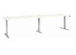 Schäfer Shop Select Schreibtisch ERGO-T 2.0 Big, elektr. höhenverstellbar, Rechteck, T-Fuß, B 3200 x T 800 x H 640-1300 mm, weiß/weißalu