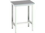 Werkbank Bott verso, Linoleum-Platte, mit Querstrebenset, B 700 x T 600 x H 780 - 930 mm, Lichtgrau