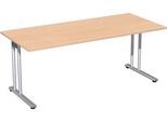Schreibtisch PALENQUE, C-Fuß, Rechteck, B 1800 x T 800 x H 720 mm, Buche
