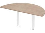 Schäfer Shop Select Ansatztisch PLANOVA ERGOSTYLE, 1/2 Kreis, Eiche-Dekor/weiß