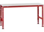 Manuflex Grundtisch UNIVERSAL Standard, Tischplatte Kunststoff, 1750x800, rubinrot