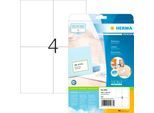 Herma Premium-Adressetiketten Nr. 5063, 105 x 148 mm, selbstklebend, permanenthaftend, bedruckbar, Papier, weiß, 100 Stück auf 25 Blatt