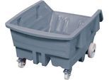 Kippwagen, Polyethylen, grau, B 960 x T 1440 x H 825 mm, 500 l, Schüttkanthöhe 460 mm, bis 150 kg