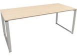 Schäfer Shop Genius Schreibtisch Modena Flex, höheneinstellbar, Rechteckform, Bügelfuß, Breite 1800 mm, Ahorn-Dekor