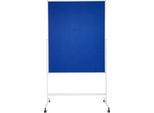 Schäfer Shop Select Moderationstafel SH MT 121, mobil, beidseitig verwendbar, B 1200 x H 1500 mm, Filz, Aluminium & Metall, blau-weiß