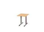 Schäfer Shop Select Besprechungstisch Planova Basic, Quadrat, T-Fuß, B 800 x T 800 x H 717 mm, Buche/weißaluminium RAL 9006