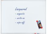 Franken Whiteboard X-tra!Line, Wandmontage im Hoch- & Querformat, Stahl weiß lackiert & Aluminiumrahmen, magnethaftend, Ablageschale, B 1500 x H 1200 mm