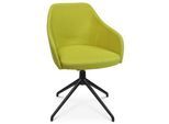 Konferenzsessel Topstar Sitness Life 2.1, dreh-/sitzhöhenverstellbar, Armlehnen, B 350-480 x T 460 x H 460-490 mm, 4-Fußgestell, Alu schwarz-matt & Stoff, gelb