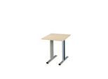 Schäfer Shop Select Besprechungstisch Planova Basic, Quadrat, T-Fuß, B 800 x T 800 x H 717 mm, Ahorn/weißaluminium RAL 9006