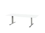 Schäfer Shop Select Besprechungstisch Planova Basic, Rechteck, T-Fuß, B 2000 x T 800 x H 717 mm, weiß/weißaluminium RAL 9006