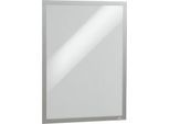 Durable Inforahmen DURAFRAME® Poster, A2 Hoch-/Querformat, für 2 Poster, selbstklebend, aufklappbarer Magnetrahmen, B 465 x T 28 x H 639 mm, PET, silber