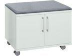 Schäfer Shop Select Rollschrank, mit Sitzfunktion, B 800 x T 450 x H 590 mm, lichtgrau