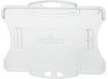 Ausweishalter Durable, für 1 Karte im Hoch-/Querformat, mit Befestigungslaschen, B 92 x H 70 mm, Polystyrol, transparent, 10 Stück