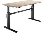 Schäfer Shop Select Schreibtisch, elektrisch höhenverstellbar, Rechteck, C-Fuß, B 1800 x T 800 x H 725-1185 mm, Wildeiche/schwarz
