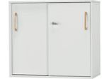Schäfer Shop Select Schiebetürenschrank Start Off Wood, 2 OH, abschließbar, B 800 x T 420 x H 726 mm, Holz, lichtgrau