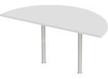 Ansatztisch, Halbkreis, Ø 1600 mm, lichtgrau