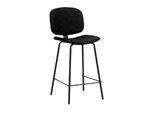 Barhocker Vintage, mit Lehne, Stahlbeine, Sitzhöhe 760 mm, 2 Stk., B 430 x T 510 x H 1080 mm, Kunstleder, schwarz