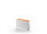 Schäfer Shop Genius Querrollladenschrank TETRIS SOLID, 2 OH, B 1200 x H 818 mm, mit Boden, Buche/weißalu