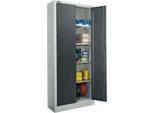 Schäfer Shop Select Materialschrank, abschließbar, 4 verzinkte Böden, 5 OH, B 800 x T 400 x H 1935 mm, Stahl, lichtgrau/anthrazitgrau