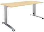 Schäfer Shop Select Schreibtisch LOGIN, manuell höheneinstellbar, C-Fuß, B 1200 x T 800 x H 660-820 mm, Ahorn/weißalu