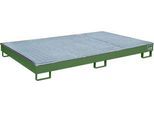 Bauer Regalwanne RW-GR 2200-1 PE, mit PE-Einsatz, mit Gitterrost, L 2165 x B 1315 x H 230 mm , resedagrün RAL 6011