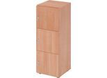 Schließfachschrank Topas Line, 3 Ordnerhöhen, 3 Fächer, Zylinderschloss, B 400 x T 420 x H 1100 mm, Nussbaum/Nussbaum