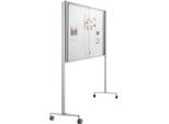 BST mobiles Ständersystem für MEDIA ST/MEDIA BA Schaukästen, L 40 x B 30 x H 1950 mm, mit Rollen und Fußausleger